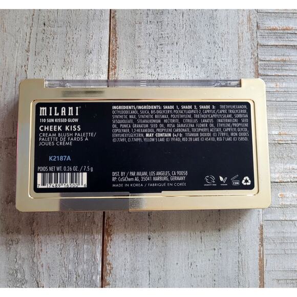 Milani Cheek Kiss Cream Blush Trio 110 Sun Kissed Glow Summer Bronze Makeup - Picture 2 of 7